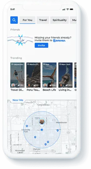 Karavan social networking app screen 2